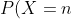 P(X = n) = f_x(n) = \bold{c_n}(\frac{1}{3})^{\frac{n-1}{2}}(\frac{2}{3})^{\frac{n+1}{2}}